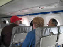 Jay, Nancy, Dave on the plane home from the USCGC Healy Cruise, May 2007
